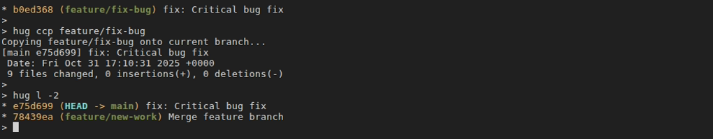 Cherry-picking commits between branches