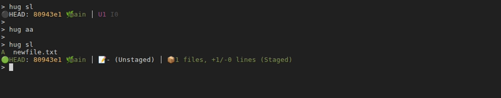 Staging files with hug aa
