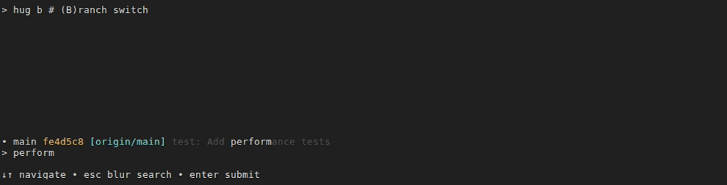 hug b example with "perform" search term